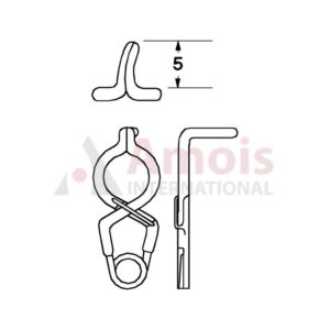 YASARGIL Aneurysm Clips, Standard, Permanent, Fenestrated 5mm, 5mm Bend Angled 90 Degree, Jaw Tip Right Curved Closing Force 150 gms, Opening 5.8mm