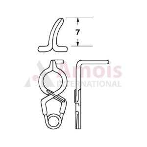 YASARGIL Aneurysm Clips, Standard, Permanent, Fenestrated 5mm, 7mm Bend Angled 90 Degree, Jaw Tip Right Curved Closing Force 150 gms, Opening 5.8mm