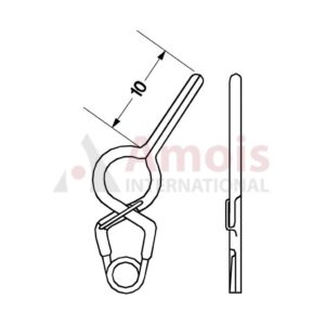 YASARGIL Aneurysm Clips, Standard, Permanent, Fenestrated 5mm, 10mm Straight, Side Right Opening, Closing Force 150 gms, Opening 8.8mm