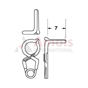 YASARGIL Aneurysm Clips, Standard, Permanent, Fenestrated 5mm, 7mm Bend Angled 90 Degree, Side Right Opening, Closing Force 150 gms, Opening 5.6mm