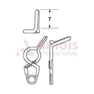 YASARGIL Aneurysm Clips, Standard, Permanent, Fenestrated 5mm, 7mm Bend Angled 45 Degree, Side Right Opening, Closing Force 150 gms, Opening 6.2mm