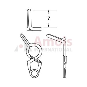 YASARGIL Aneurysm Clips, Standard, Permanent, Fenestrated 5mm, 7mm Bend Angled 45 Degree, Side Left Opening, Closing Force 150 gms, Opening 6.2mm