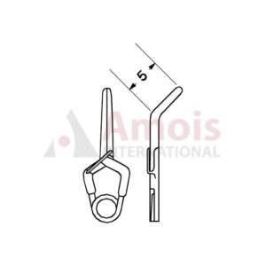 YASARGIL Aneurysm Clips, Standard, Permanent, 45 Degree Angled 5mm, Closing Force 200 gms, Opening 6.2mm
