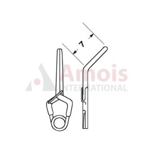 YASARGIL Aneurysm Clips, Standard, Permanent, 45 Degree Angled 7mm, Closing Force 200 gms, Opening 6.5mm