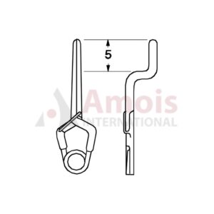 YASARGIL Aneurysm Clips, Standard, Permanent, 5mm Bayonet, Step Height 2,5mm Closing Force 200 gms, Opening 8 Mm