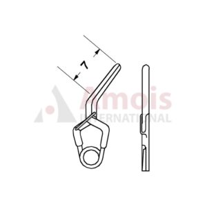 YASARGIL Aneurysm Clips, Standard, Permanent, 7mm Side Angled 45 Degree, Closing Force 200 gms, Opening 5.7mm