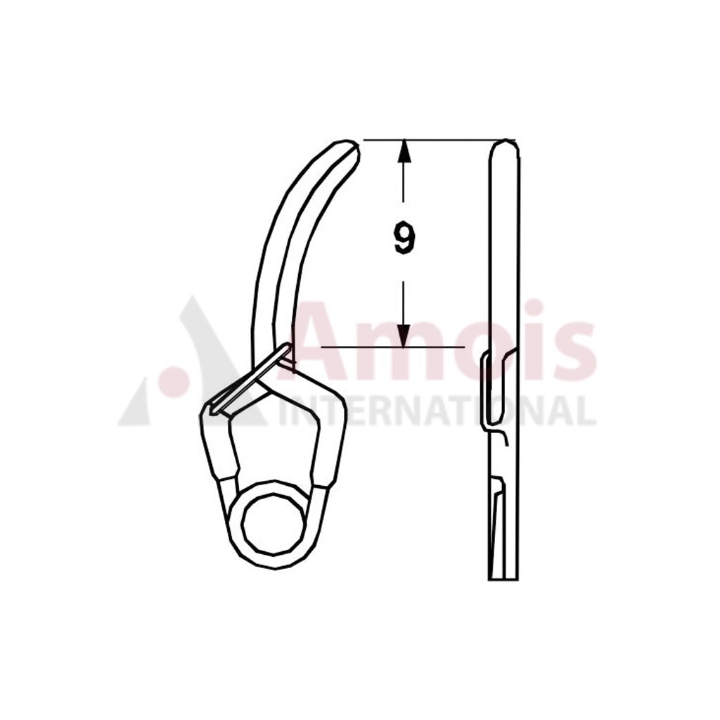 YASARGIL Aneurysm Clips, Standard, Permanent, 9mm Side Curved, Closing Force 200 gms, Opening 6.2mm