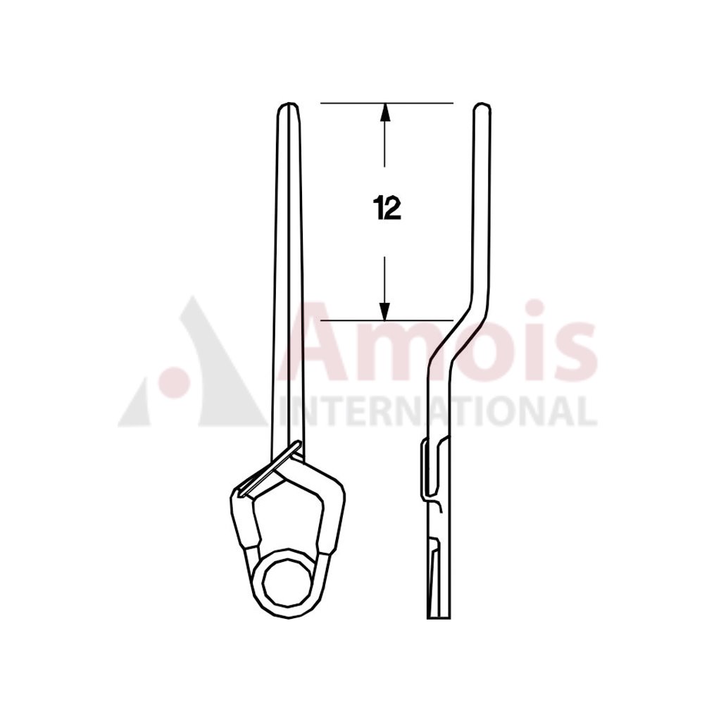 YASARGIL Aneurysm Clips, Standard, Permanent, 12mm Bayonet, Closing Force 200 gms, Opening 10.2mm