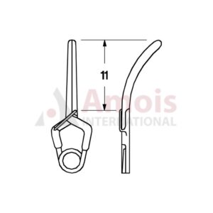 YASARGIL Aneurysm Clips, Standard, Permanent, 11mm Slightly Curved, Closing Force 180 gms, Opening 7.5mm