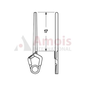 YASARGIL Aneurysm Clips, Standard, Permanent, 17mm Straight, Closing Force 200 gms, Opening 10.6mm