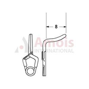 YASARGIL Aneurysm Clips, Standard, Permanent, 8mm Angled with Radius, Closing Force 200gr Opening 5.4mm