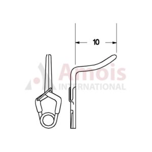 YASARGIL Aneurysm Clips, Standard, Permanent, 10mm Angled with Radius, Closing Force 200gr Opening 5.6mm