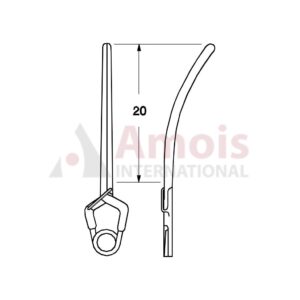 YASARGIL Aneurysm Clips, Standard, Permanent, Slightly Curved 20mm, Closing Force 200 gms, Opening 11.0mm