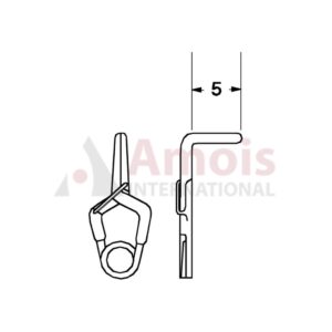 YASARGIL Aneurysm Clips, Standard, Permanent, 5mm Angled 90 Degree, Closing Force 200 gms, Opening 5.6mm