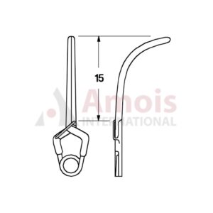 YASARGIL Aneurysm Clips, Standard, Permanent, 15mm Curved, Closing Force 200 gms, Opening 7.4mm