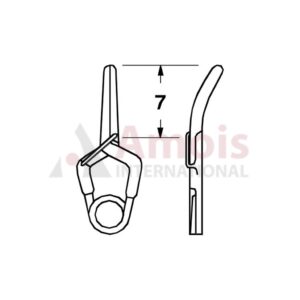 YASARGIL Aneurysm Clips, Standard, Permanent, 7mm Slightly Curved, Closing Force 150 gms, Opening 6.0mm