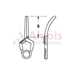 YASARGIL Aneurysm Clips, Standard, Permanent, 9mm Slightly Curved, Closing Force 180 gms, Opening 6.8mm