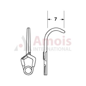 YASARGIL Aneurysm Clips, Standard, Permanent, 7mm Strong Curved, Closing Force 180 gms, Opening 5.4mm