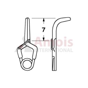 YASARGIL Aneurysm Clips, Standard, Permanent, 7mm Curved, Closing Force 150 gms, Opening 5.5mm