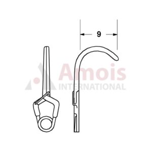 YASARGIL Aneurysm Clips, Standard, Permanent, 9mm Strong Curved, Closing Force 180 gms, Opening 5.8mm