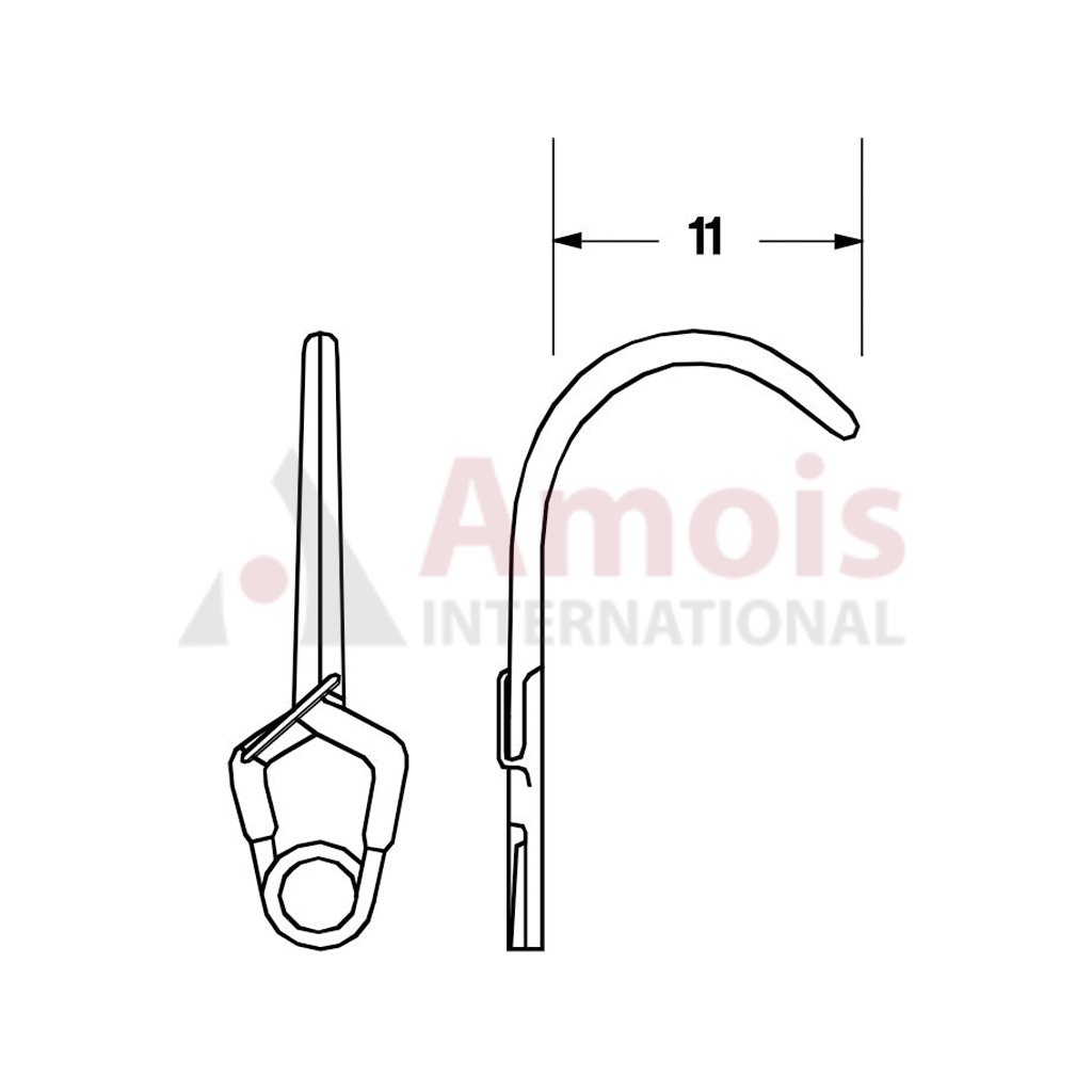 YASARGIL Aneurysm Clips, Standard, Permanent, 11mm Strong Curved, Closing Force 180 gms, Opening 6.2mm