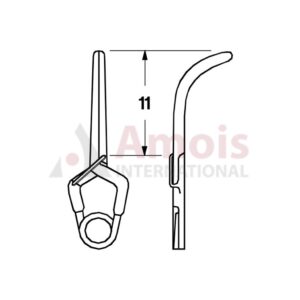 YASARGIL Aneurysm Clips, Standard, Permanent, 11mm Curved, Closing Force 180 gms, Opening 6.5mm