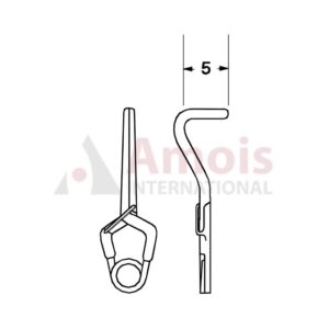 YASARGIL Aneurysm Clips, Standard, Permanent, 5mm Bayonet Bend, Closing Force 200 gms, Opening 7.2mm