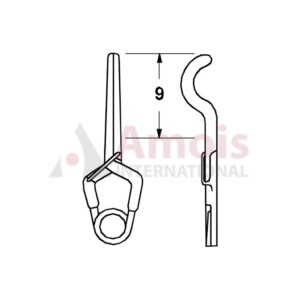 YASARGIL Aneurysm Clips, Standard, Permanent, 9mm Straight with Radius, Closing Force 200 gms, Opening 7.2mm