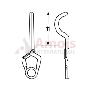 YASARGIL Aneurysm Clips, Standard, Permanent, 11mm Straight with Radius, Closing Force 200gr Opening 8.2mm