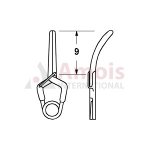 YASARGIL Aneurysm Clips, Standard, Temporary, 9mm Slightly Curved, Closing Force 90 gms, Opening 6.8mm