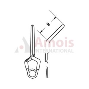 YASARGIL Aneurysm Clips, Standard, Temporary, 9mm Angled 45 Degree, Closing Force 110 gms, Opening 7.8mm