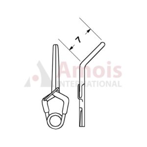 YASARGIL Aneurysm Clips, Standard, Temporary, 7mm Angled 45 Degree, Closing Force 110 gms, Opening 6.5mm