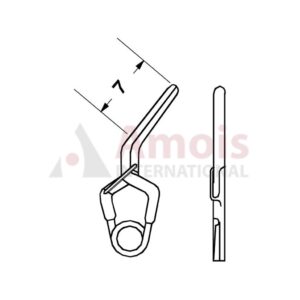 YASARGIL Aneurysm Clips, Standard, Temporary, 7mm Side Angled 45 Degree, Closing Force 90 gms, Opening 5.7mm