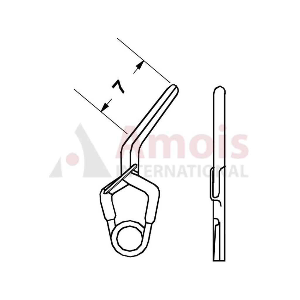 YASARGIL Aneurysm Clips, Standard, Temporary, 7mm Side Angled 45 Degree, Closing Force 90 gms, Opening 5.7mm