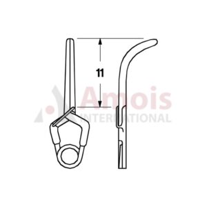 YASARGIL Aneurysm Clips, Standard, Temporary, 11mm Curved, Closing Force 110 gms, Opening 6.5mm