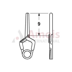 YASARGIL Aneurysm Clips, Standard, Temporary, 9mm Straight, Closing Force 90 gms, Opening 7.0mm