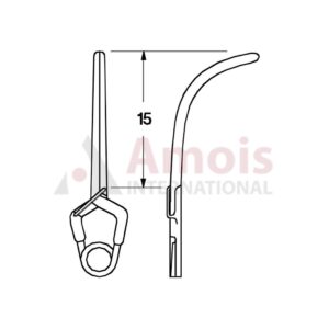 YASARGIL Aneurysm Clips, Standard, Temporary, 15mm Curved, Closing Force 110 gms, Opening 7.4mm