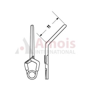 YASARGIL Aneurysm Clips, Standard, Temporary, 11mm Angled 45 Degree, Closing Force 110 gms, Opening 8.4mm