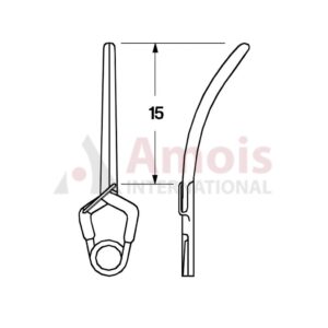 YASARGIL Aneurysm Clips, Standard, Temporary, 15mm Slightly Curved, Closing Force 110 gms, Opening 8.7mm