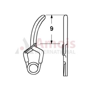 YASARGIL Aneurysm Clips, Standard, Temporary, 9mm Side Curved, Closing Force 90 gms, Opening 6.2mm