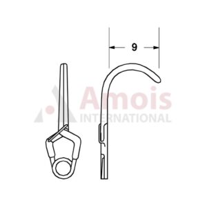 YASARGIL Aneurysm Clips, Standard, Temporary, 9mm Strong Curved, Closing Force 110 gms, Opening 5.8mm