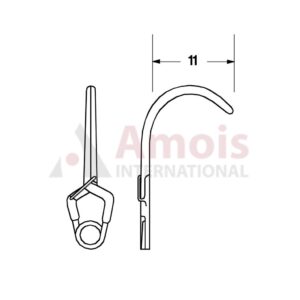 YASARGIL Aneurysm Clips, Standard, Temporary, 11mm Strong Curved, Closing Force 110 gms, Opening 6.2mm