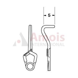 YASARGIL Aneurysm Clips, Standard, Temporary, 5mm Bayonet Angled, Closing Force 90 gms, Opening 7.2mm
