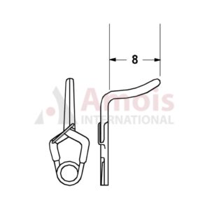 YASARGIL Aneurysm Clips, Standard, Temporary, 8mm Angled with Radius, Closing Force 130 gms, Opening 5.4mm