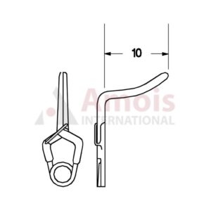 YASARGIL Aneurysm Clips, Standard, Temporary, 10mm Angled with Radius, Closing Force 130 gms, Opening 5.6mm