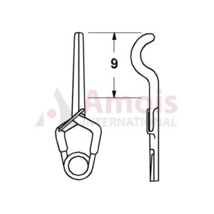 YASARGIL Aneurysm Clips, Standard, Temporary, 9mm Straight with Radius, Closing Force 90 gms, Opening 7.2mm