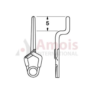 YASARGIL Aneurysm Clips, Standard, Temporary, 5mm Bayonet, Step Height 2,5mm Closing Force 110 gms, Opening 8 Mm