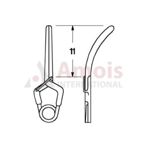 YASARGIL Aneurysm Clips, Standard, Temporary, 11mm Slightly Curved, Closing Force 90 gms, Opening 7.5mm