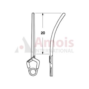 YASARGIL Aneurysm Clips, Standard, Temporary, 20mm Slightly Curved, Closing Force 90 gms, Opening 11.0mm
