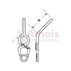 YASARGIL Aneurysm Clips, Standard, Temporary, Fenestrated 3.5mm, 11mm Angled 45 Degree, Closing Force 110 gms, Opening 7.2mm
